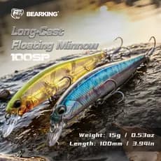 Isca De Pesca De Urso 10cm 15g Afundamento Dura Qualidade Profundidade Profissional0.8-1.5m Para Água Salgada Inclui Adesivo