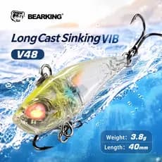 Iscas De Pesca De Urso Perfeito Isca Dura vib 40mm 3.8g Afundando Boa Qualidade Olhos 3D Ganchos vmc