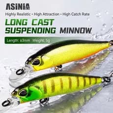 ASINIA 63mm 5g Quente SP Iscas De Pesca Profissional Cores UV Minnow Ímã Sistema Peso Wobbler Crankbait Acessórios