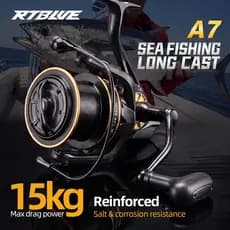 Carretel Giratório Offshore RTBLUE A7 , Tamanho Gigante , Potência Máxima De Arrasto De 33LB (15KG) , De Super Capacidad