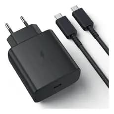 Carregador USB-C Turbo 45W - Preto Compativel para Dispositivos Tipo C Carregamento Rápido