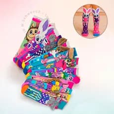 Meias 3D Divertida Infantil Cano Alto Menino ou Menina Divertida Personagens Conforto Diversão