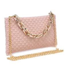 Bolsa Feminina Baguete Quadrada Bordada Minimalista Com Alça Corrente Transversal