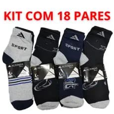 Kit 12 Pares de Meias Masculina e Feminina Cano Longo Grosso Sport Confortável