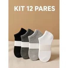 Kit 12 Pares Meias Soquetes Cano Curto Unisex