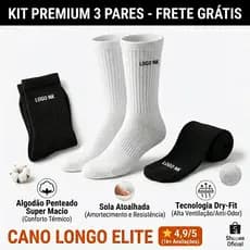 Meia Esportiva Cano Alto de Alta Performance