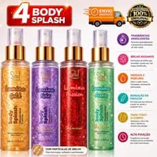 kit 4 body splash 200 ml, feminino, com brilho, colonia , perfume , fragancias alta fixacção, 2026 envio imediato