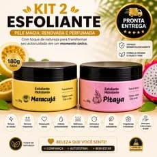 kit 2 esfoliantes corporal , rosto e corpo180 g limpeza profunda, pele renovada e hidratada, remove impurezas pele macia