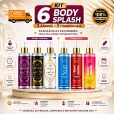 kit 6 body splash feminino 3 árabes 3 tradicionais ,  200 ml fragrâncias exclusiva ,fixação prolongada envio imediato