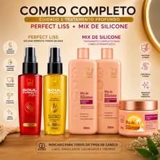 KIT COMBO 5 ITENS CAPILAR MIX DE SILICONE 3 ITEN 250ML CADA+OLEO SERUN 2 ITENS 100ML CADA ZERO FRIZZ hidratação PROFUNDA