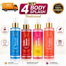 kit 4 BODY SPLASH FEMININO 200ML , PERFUME CORPORAL , ELEGANTE E MARCANTE , ENVIO IMEDIATO