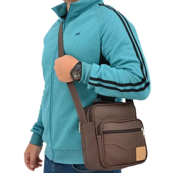 Bolsa Masculina Transversal Pasta Carteiro / bolsa tiracolo para mototaxi / shoulder bag média / pochete masculino