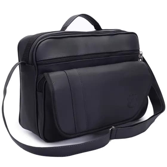 Bolsa Transversal Masculina P/ Notebook até 14 Pol. Pasta Carteiro p/ Motoboy Maleta Social