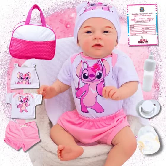 Bebê Reborn Menina Realista Original de Silicone Com Bolsa Maternidade