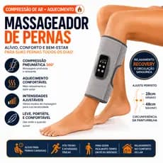 Massageador Portátil de Pernas Compressão de Ar com Aquecimento Elétrico Panturrilha Alívio do Cansaço Circulação