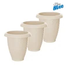 Kit 3 Vasos Rattan De Flor De Plástico 3 Litros Vaso Reforçado Para Flores Jardim Decoração