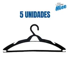 KIT DE CABIDES PRETO SKINNY DE PLÁSTICO RESISTENTES GUARDA ROUPAS ORGANIZADOR
