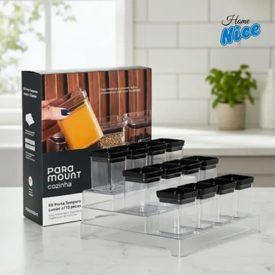 Kit Porta Temperos C/ 13 peças Lumini - Paramount Condimentos/Cozinha