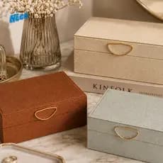 Caixa Decorativa Luxo Organizadora Paramount Texturizada  17,5x9,5x9