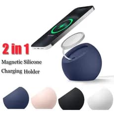 Suporte De Recarga Magnética De Silicone De De Para iPhone 16 17 Pro Max 2 Em 1 Magsafe Carregamento Rápido