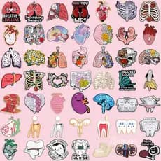 85 Estilos Criativo Colorido Floral Planta Órgão Pino Moda Cérebro Coração Estômago Broches Lapela Emblemas Dos Desenhos