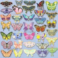 77 Estilos Bonitos Alfinetes De Borboleta Desenho Animado Esmalte De Traça Animal Broches De Crachá De Insetos Lapela