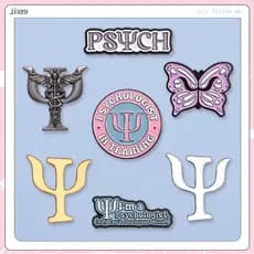 Psi Psychology Brooch Pin Esmalte Médico Lapela Jóias Crachá Presente Para Psiquiatrista Enfermeira Médica