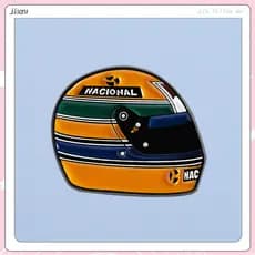 Aryton Senna Capacete Esmalte Duro Pin De Corrida Crachá Broche Roupas Mochilas Acessórios Presentes