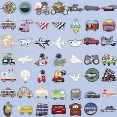70 Estilos Broches De Aeronaves Desenho Animado Carro Esportivo Alfinete Esmaltado Filmes De Ficção Científica Broche De