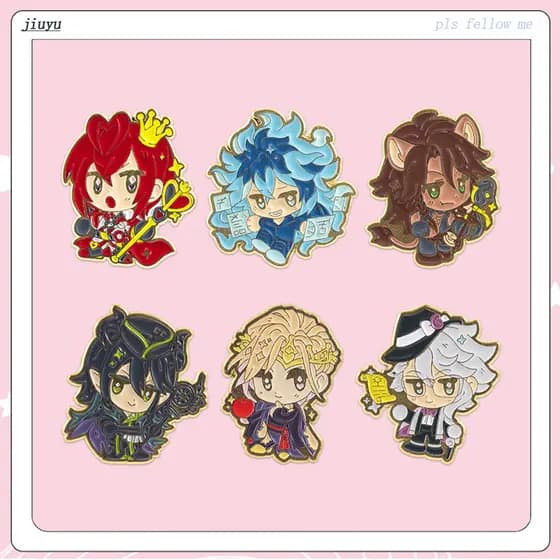 Twisted Wonderland Chibi Pins Dormitório Líder E Vice Lapela Pin Coleção