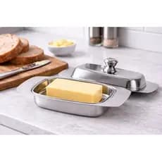 Manteigueira Com Tampa Inox Hermetica Antiodor Conservacao Manteiga Queijo
