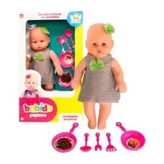 "Boneca Babidu Papinha  33cm + Kit Cozinha Brinquedo Presente Meninas" Pronta Entrega!