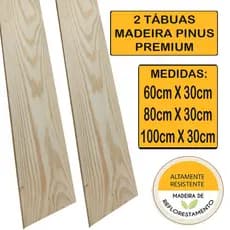 Kit 2 Prateleiras Tábua Madeira Pinus Maciça Decoração Bancada Mesa Estante Artesanato