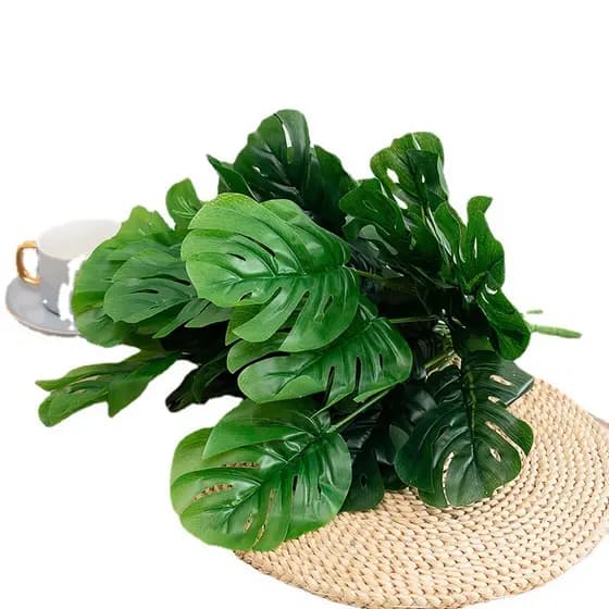 Costela de Adão Buquê com 12 Galhos, Folhagem Artificial para Decoração