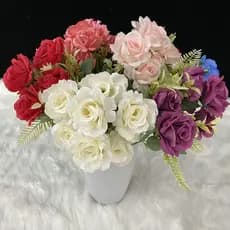 Rosa Primavera, Rosa Artificial C/7 Flores 30cm, Casamento, Adereços de Fotografia, Decoração para Casa ou Festa