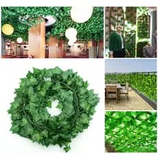Kit C/12pc,25 Metros Total De Plantas De Folha Verde Artificial Guirlanda Vina de Decoração e Festa
