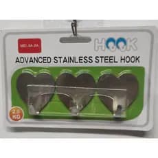 Kit C/ 3 ganchos de inox Forte Cabides De Parede Da Cozinha Do Banheiro Autoadesivo Porta Gancho, Suporta até 2,5Kg