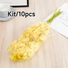 Kit C/10pcs de Orquídea Chuva de Ouro, Galhos Artificial para Arranjos, Flores pra Festa e Casamento