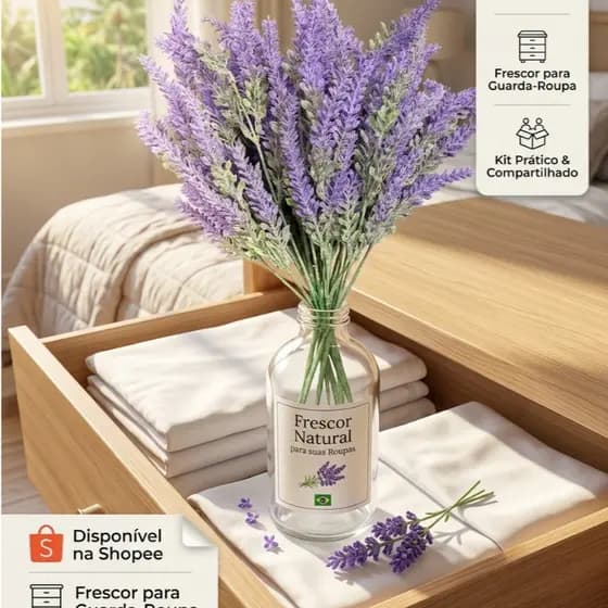 Buquê de Lavanda Artificial - Durável e Realista, Hastes Flexíveis