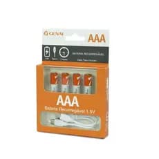 Pilhas Aa Aaa 9v D Rr2 Cr123A Usb Powervac 1.5v Recarregável Usb-c