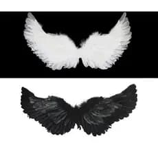 Fantasia de Asa de Anjo ou Diabo - Asas De Penas / Halloween / Natal / Anjo