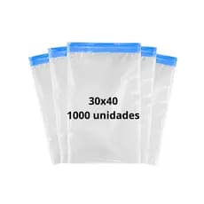 Saco Adesivado Transparente 30x40 1000 Unidades Saquinho Aba Plástico