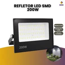 Refletor Led Holofote 200w Ip66 Bivolt Forte Luz Branco Frio