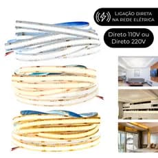 Fita Cob Direta Na Energia 110v ou 220v 10metros IP20 Não Usa Fonte