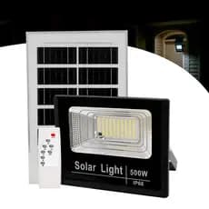 Refletor Solar Led Holofote 400w Placa Bateria Prova D'água Luz Forte Branco Frio