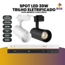 Kit Eletrificado Trilho Luz Led 2m + 6 Spots 30w Branco Frio | Neutro | Quente