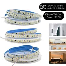 Fita Led Direta Dupla 240leds/m Rolo 10m Não Usa Fonte 110v ou 220v