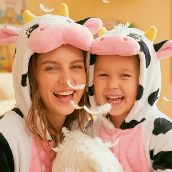 Pijama macacão Vaquinha Unicórnio dinossauro tubarão Infantil Adulto Cosplay