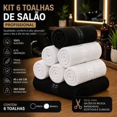 TOALHA DE  ROSTO PARA SALÃO MEDIDA 45X65CM  KIT 06 UNIDADES
