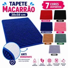 TAPETE MACARRAO BOLINHA PARA BANHEIRO ANTI DERRAPANTE 38X58 CM